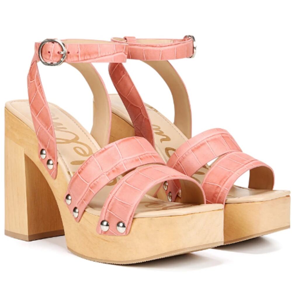 Sam Edelman Rosalind Terracotta Rose Platform Block Heel Sandal, Sz 7.5M -- NIB